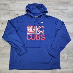 Nike Men's Size XXL World Series Chicago Cubs Blue Pullover Hoodie